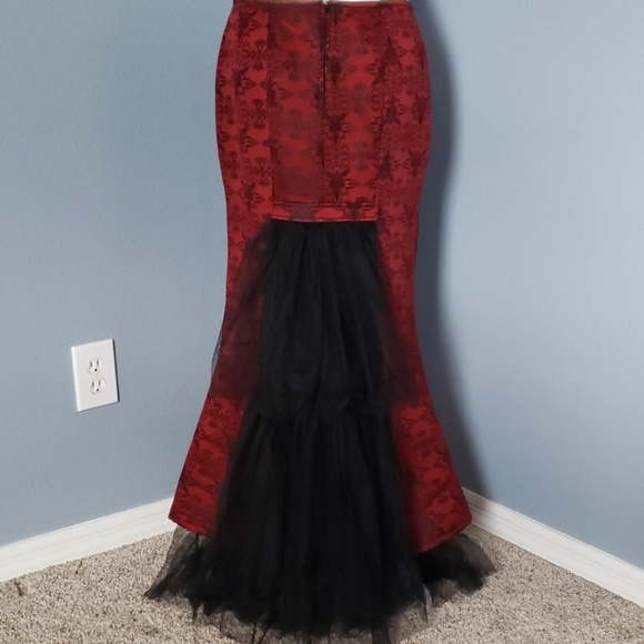 Lip Service Vamp Brocade Skirt With Kick Pleat - Picture 3 of 8